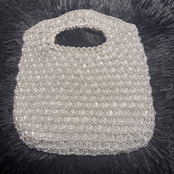 Saks Fifth Avenue Vintage Silver and lucite Beaded Clutch